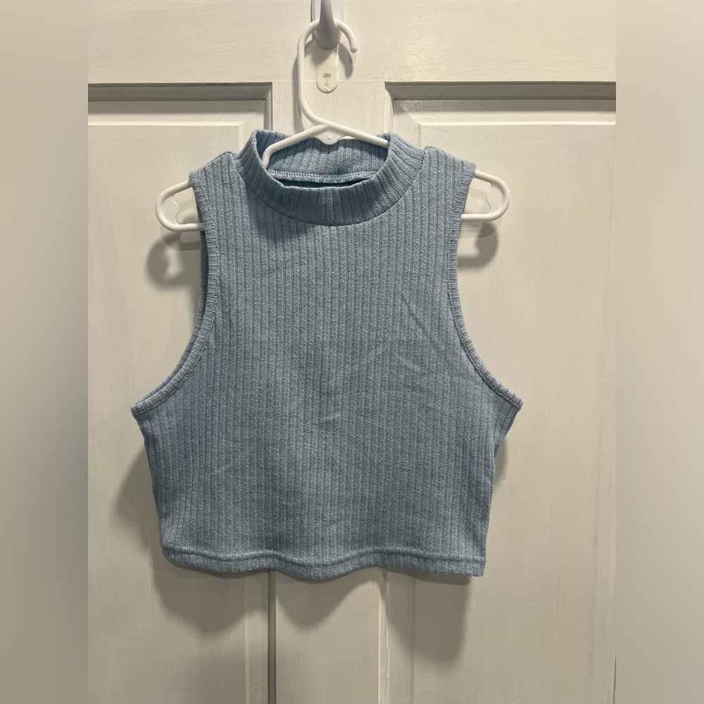 WOMENS Shein Light Blue Crop Top Size Small /Can Fit XS Pre Loved